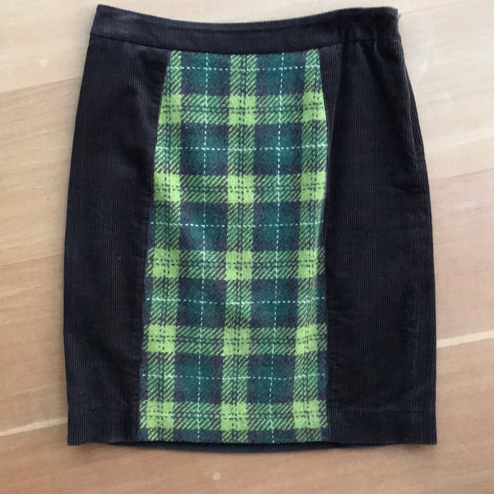 Anthropologie MAEVE corduroy/plaid skirt
